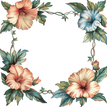 an illustration of flowers in a frame png
