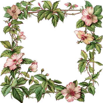 an illustration of flowers in a frame png