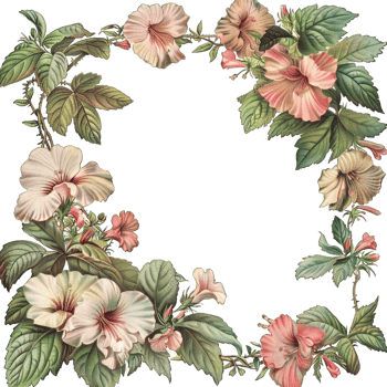 an illustration of flowers in a frame png