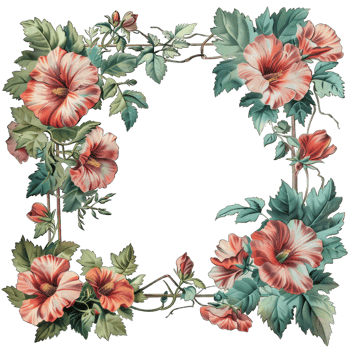 an illustration of flowers in a frame png