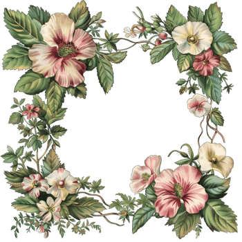 an illustration of flowers in a frame png