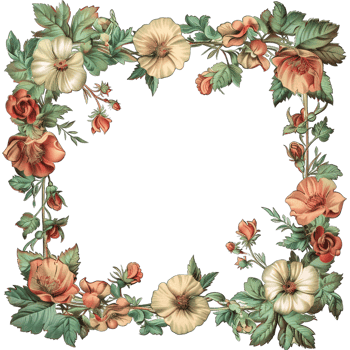 an illustration of flowers in a frame png