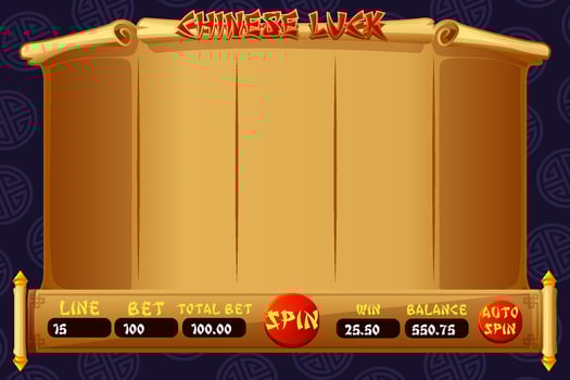 Casino slot machine game UI design, gambling mobile app concept for the Chinese themed Casino Game. vector