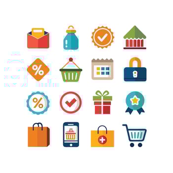 Retail and Shopping Icon Set Collection Illustration vector