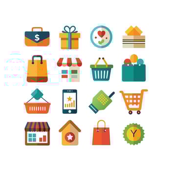 Retail and Shopping Icon Set Collection Illustration vector