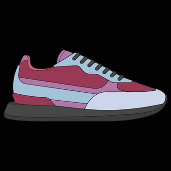 sneakers shoes for training, sneakers shoe illustration. Sneakers color full. vector