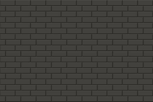 Brick wall seamless geometric pattern. Dark repeatable stone texture. Endless black simple background vector
