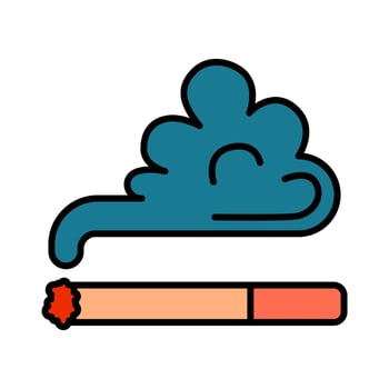 Smoking cigarette line icon. Tobacco, health hazard, smoking addiction, nicotine, smoke, lung disease, cigarette, pollution, unhealthy habit, smoking, cigarette, line, icon, tobacco vector