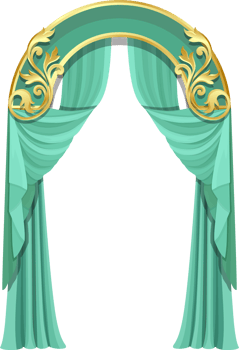 Luxury of Green fabric, luxury curtains. png