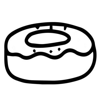 Cute doodle outline donut png