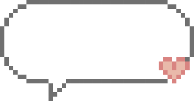 8bit retro game pixel speech bubble balloon heart concept icon sticker memo keyword planner text box banner png