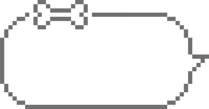 8bit retro game pixel speech bubble balloon dog bone animal pet concept icon sticker memo keyword planner text box banner png