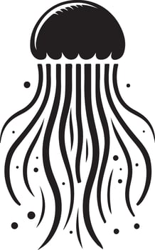 Jellyfish silhouettes, isolated on white background. animal illustrator. vector