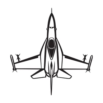 Military Clipart Design - army aircraft illustration in black and white vector