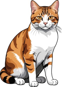 Graceful Aegean cat art Illustration vector