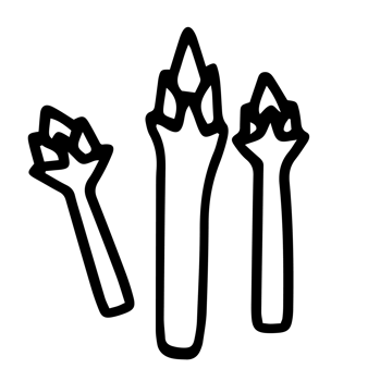 Cute Doodle Outline asparagus png