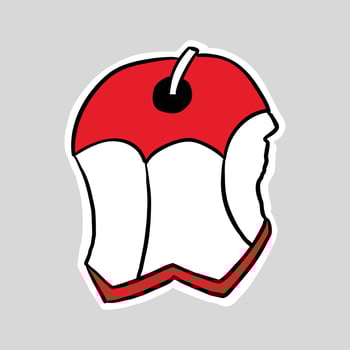 hand drawn apple sticker illustration vector