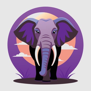 Elephant silhouette art illustration vector