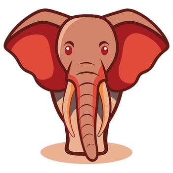 Elephant silhouette art illustration vector