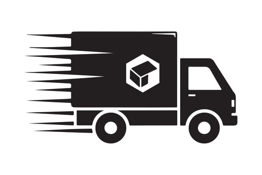 Basic Delivery Truck Silhouette Design vector