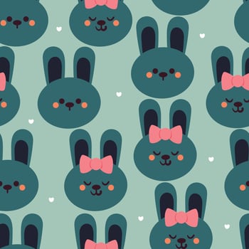 seamless pattern cartoon bunny. cute animal wallpaper for textile, gift wrap paper vector