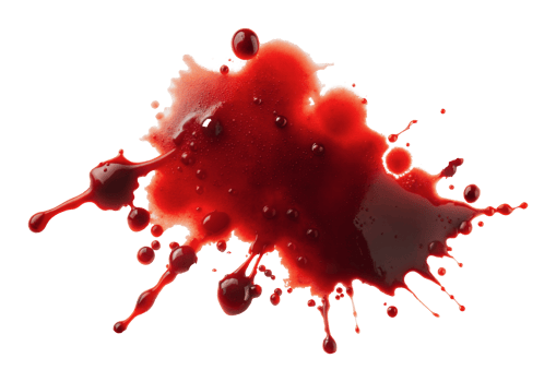 Red blood spatter, cut out - stock png. png