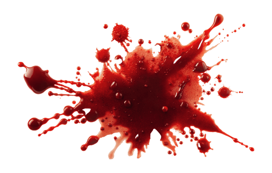 Red blood splatter, cut out - stock png. png