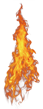 Tall flame burning upward, cut out - stock png. png