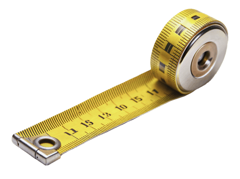 Yellow tape measure unrolled, cut out - stock png. png
