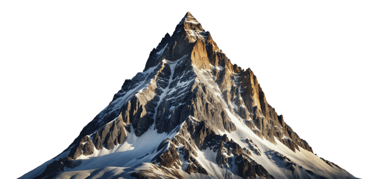 A majestic mountain peak, cut out - stock png. png