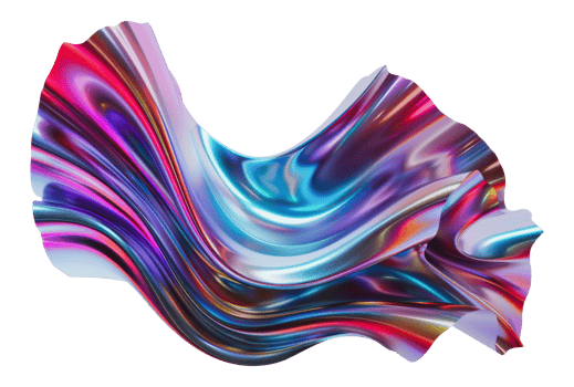 Iridescent abstract liquid flowing in a digitally rendered form png