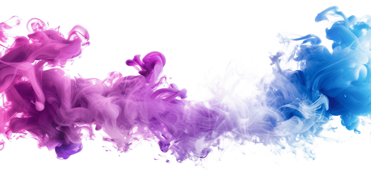 Purple and blue ink swirling in water, cut out - stock png. png
