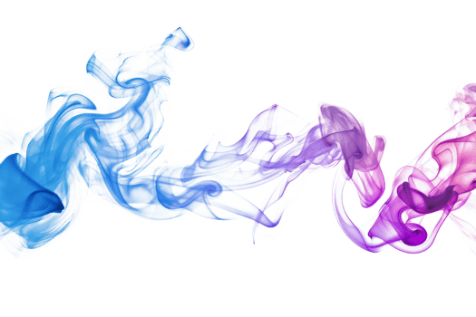 Blue, purple, and pink ink swirls in water, cut out - stock png. png