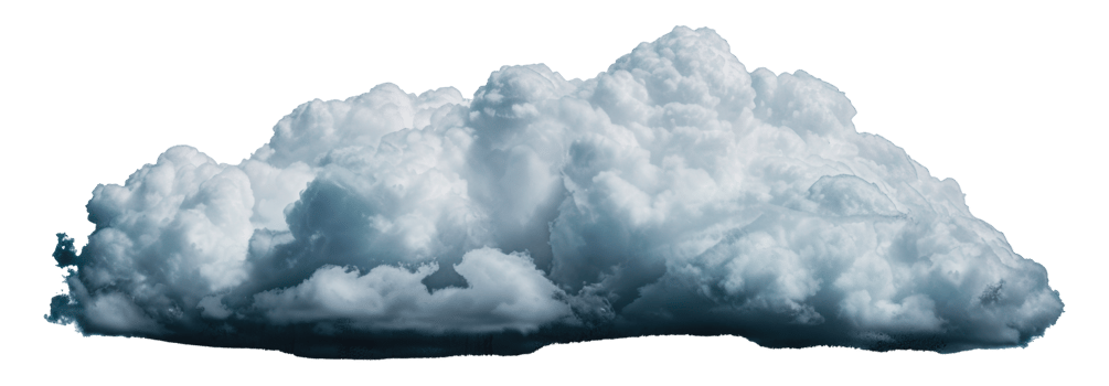 Single white cumulus cloud, cut out - stock png. png