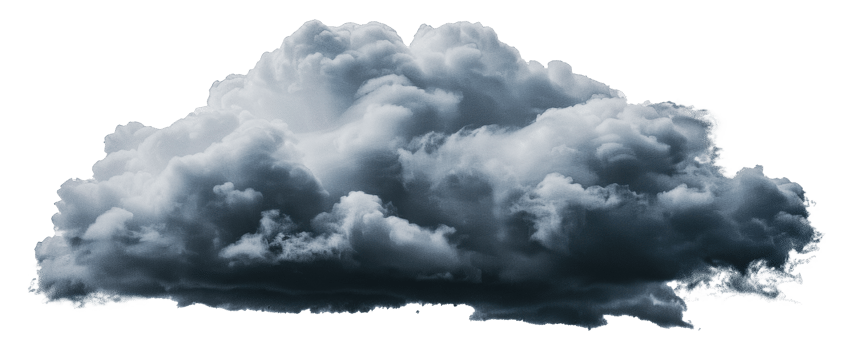 Large, dark cumulus cloud, cut out - stock png. png