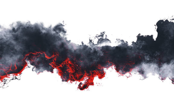 Black and red smoke abstract art, cut out - stock png. png