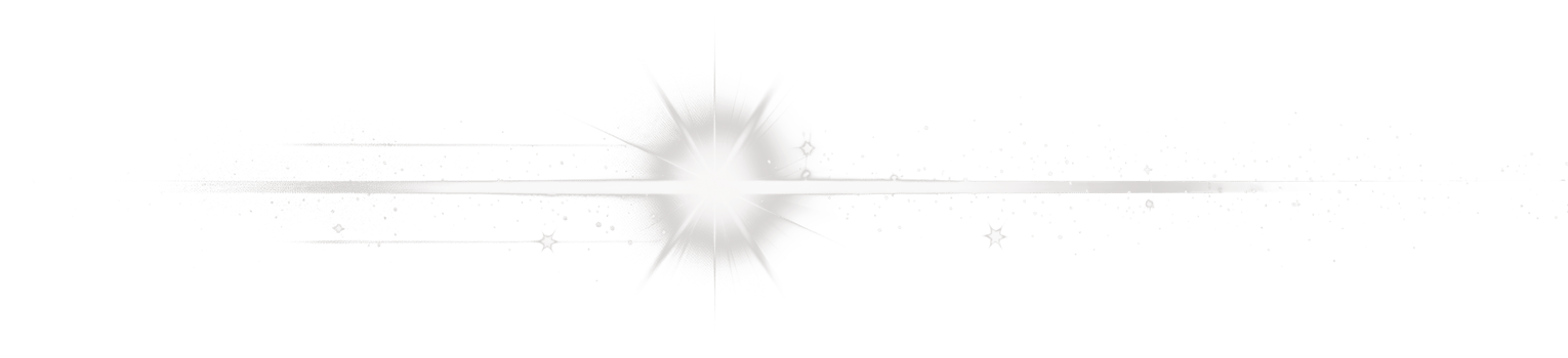 Glowing white light effect with horizontal rays, cut out - stock png. png