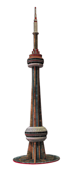 Detailed model of the cn tower in toronto, canada, cut out - stock png. png