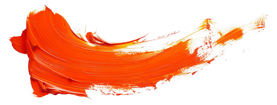 Abstract orange paint stroke, cut out - stock png. png
