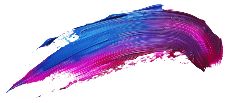 Curved blue and pink paint stroke, cut out - stock png. png