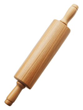 Wooden rolling pin, cut out - stock png. png