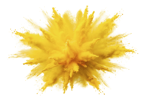 Yellow powder explosion, cut out - stock png. png