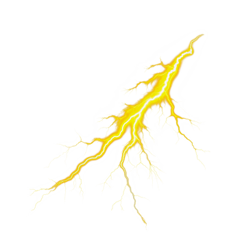 Yellow lightning bolt illustration, cut out - stock png. png