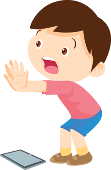Boy is terrified of danger when having expensive communication devices png