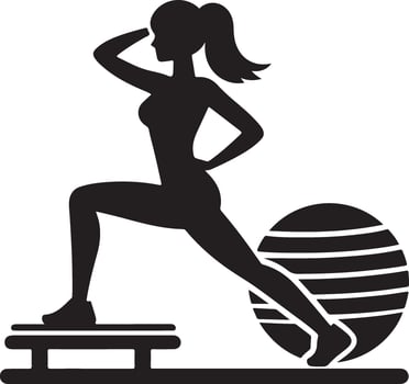 silhouette illustration of different male and female athletes which are working out vector