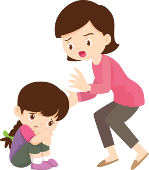 Mother hugging her sad daughter png