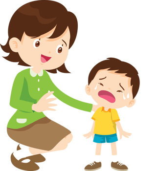 Teacher comforting a crying student png