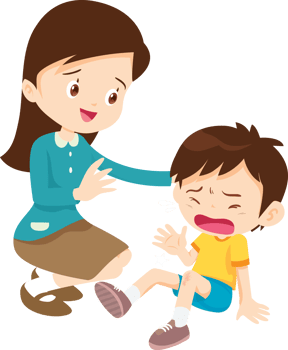 Comforting sad children boy by teacher png