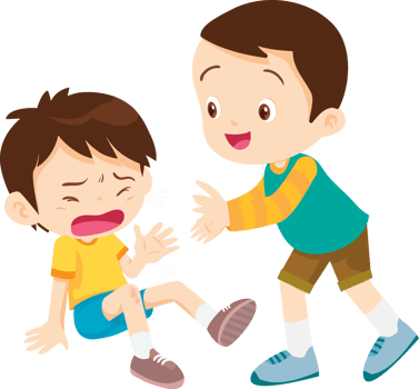 Comforting sad children with friend png