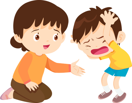 Comforting sad children with friend png